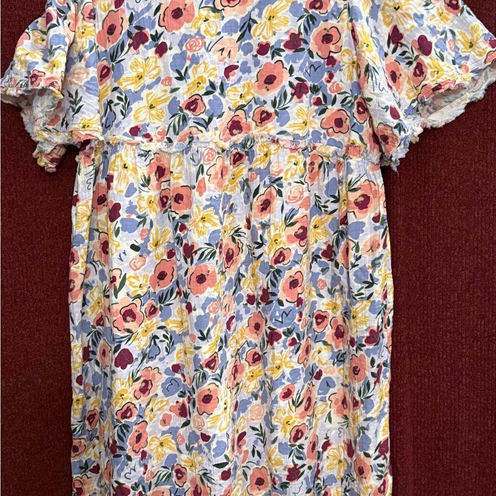 NWOT Dip Pastel Floral Babydoll Prairie Dress XL Cotton Cottagecore Spring